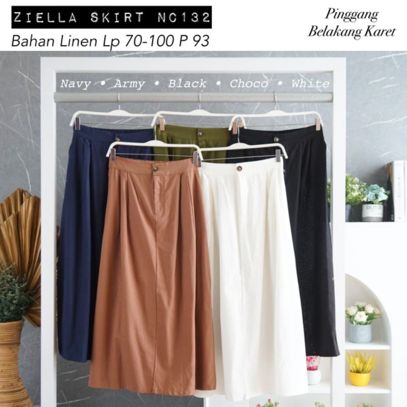 ZIELLA SKIRT Muslimah_hijrahku / ROK SPAN / ROK SPAN LINEN / ROK KERJA / ROK LINEN / ROK JUMBO