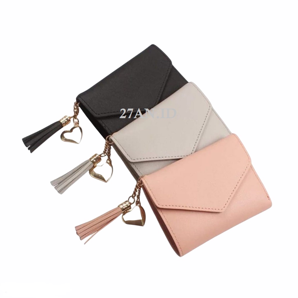 (27AN.ID) Dompet Lipat Wanita 8602 mini import real pic C7-#2 abu