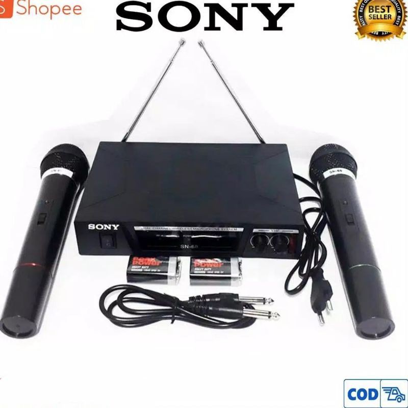 Mic wireless SONY SN-68 Double microphone/tanpa kabel