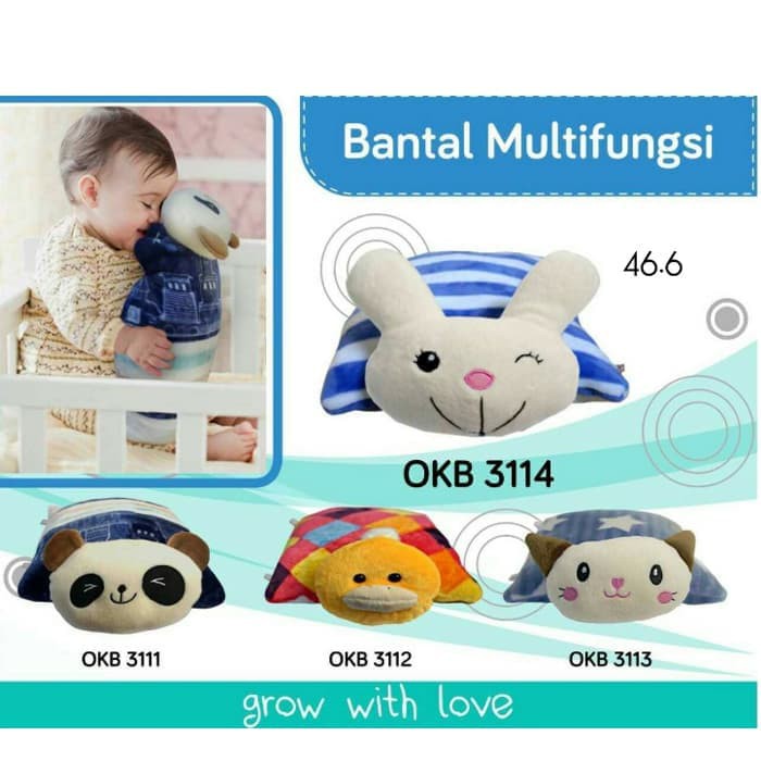 Omiland Bantal Bayi Multifungsi/Bantal Guling Karakter/Boneka Hewan ready