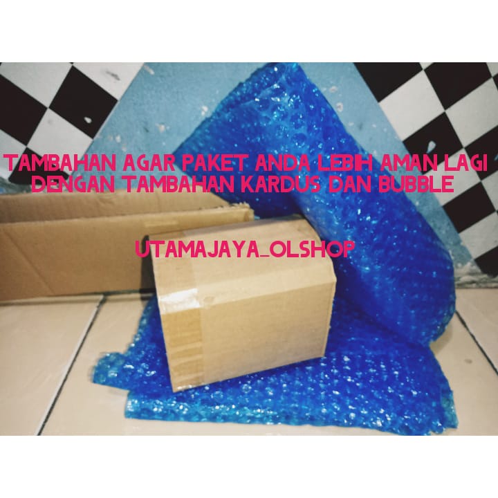 tambahan packing kardus dan bubble wrap agar tambah aman