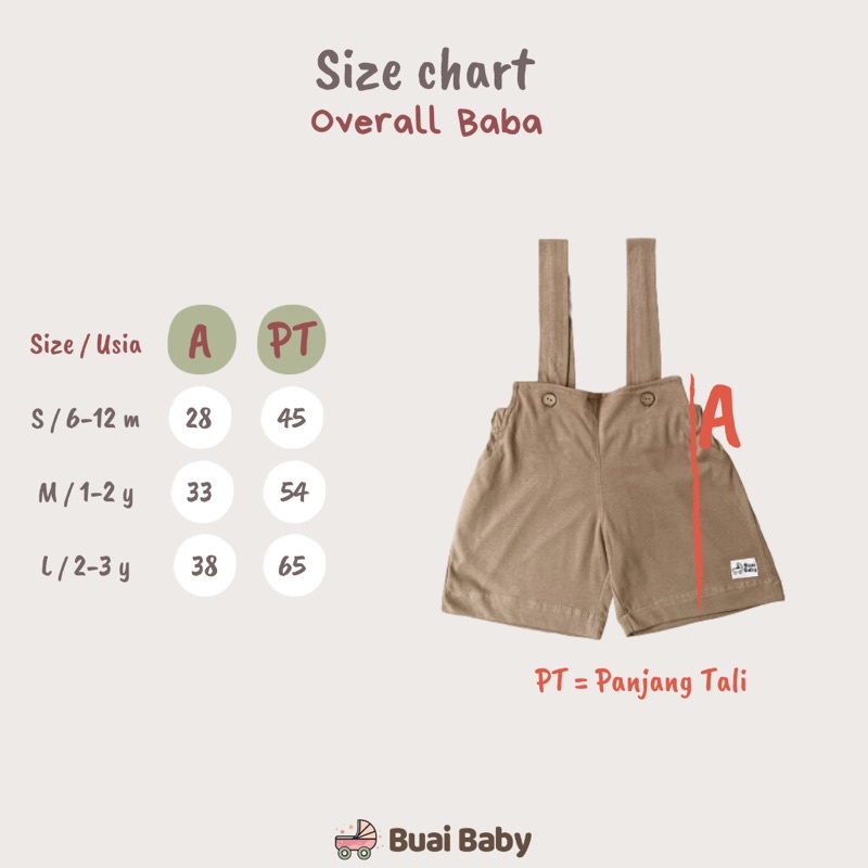 Buai - Overall Baba Limited edition bisa untuk anak perempuan dan laki-laki