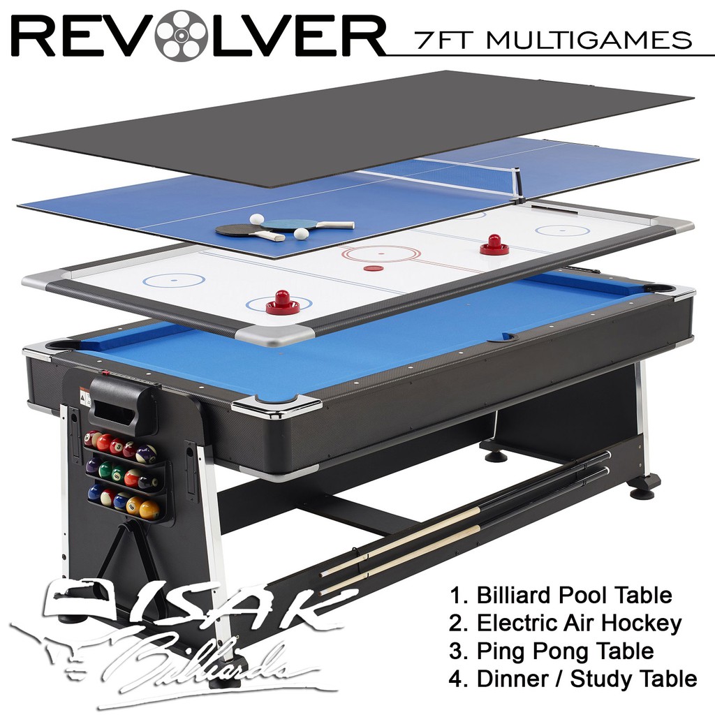 7ft Revolver Multi Games Table Billiard Electric Air Hockey