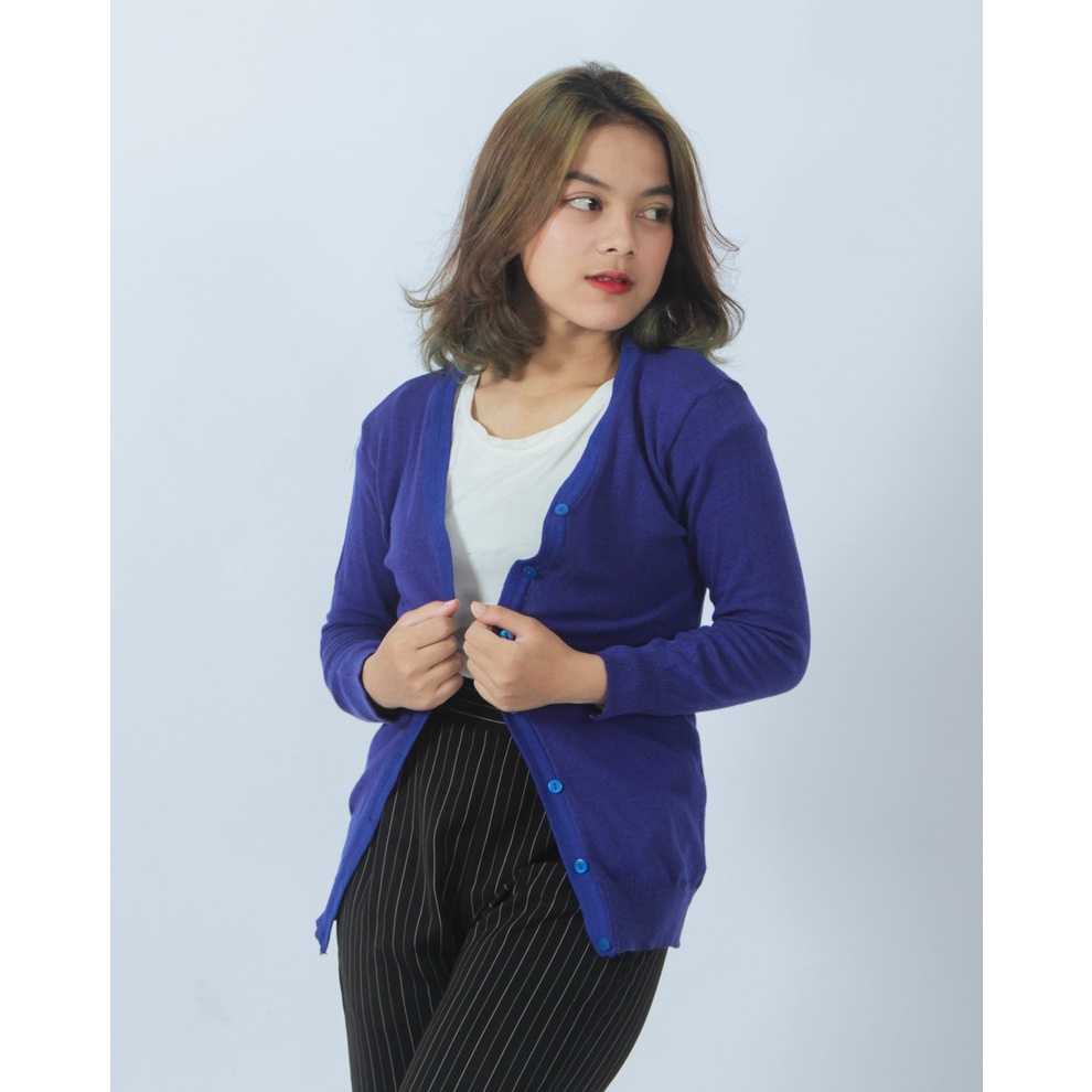 ZAHRA - Cardigan Wanita Rajut Spandek BAJU RAJUT BASIC CARDY