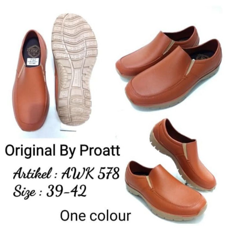 Sepatu Karet ATT Pria Dewasa AWK 578 coklat muda