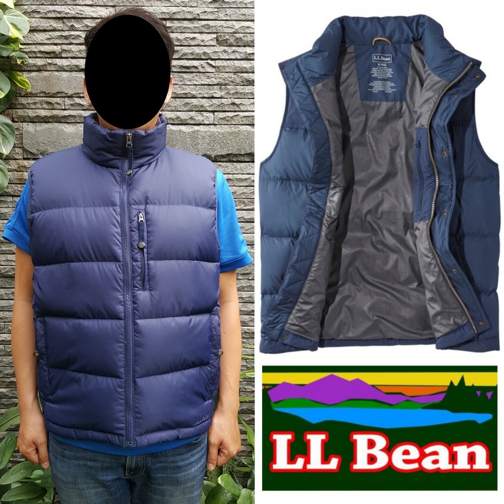 JUAL ROMPI LL BEAN TRAIL MODEL PUFFER PREMIUM ULTRA LIGHT GOOSE DOWN OUTDOOR CASUAL ORIGINAL VEST L