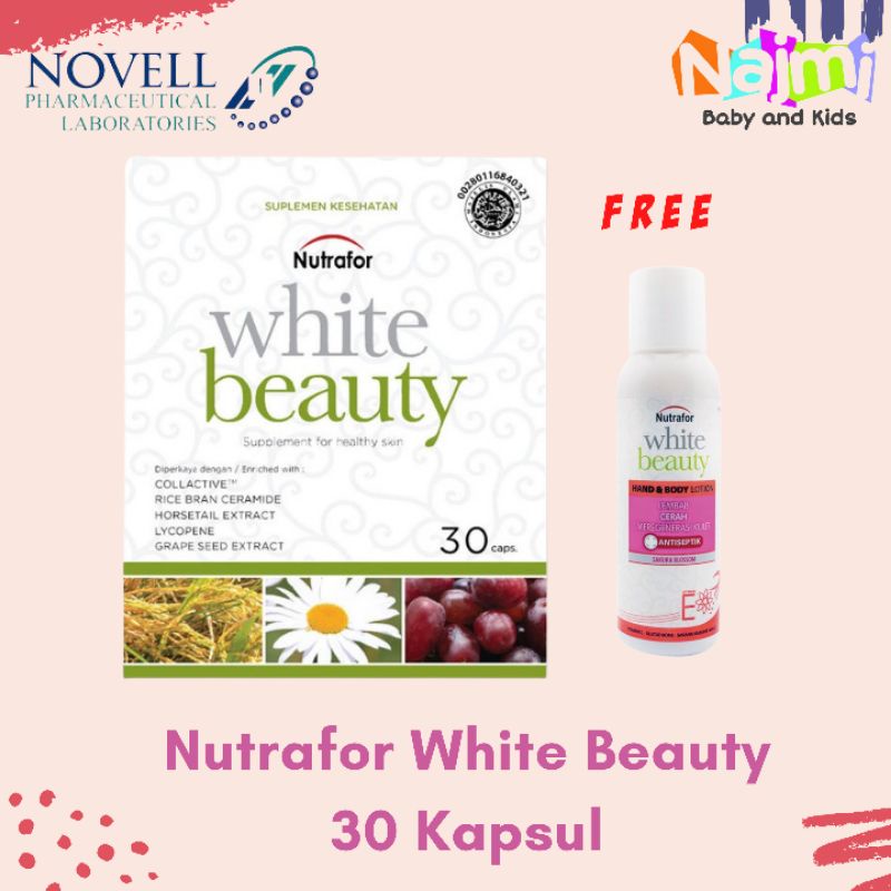 NUTRAFOR White Beauty 30 Kapsul / Suplemen Kesehatan Kulit Free Hand Body Antiseptic