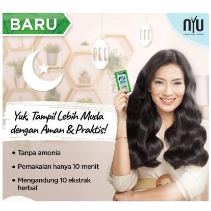 * NCC * NYU Henna Shampoo Pewarna Semir Rambut Praktis Tanpa Amonia Saset - Kemasan Sachet