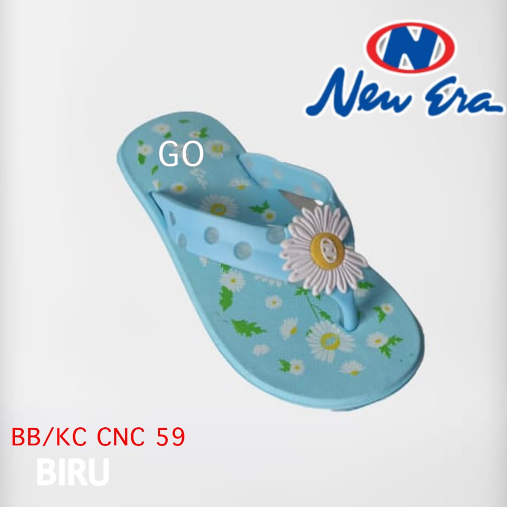 gos NEW ERA BB/KC CNC 59 SUN Sandal Anak Perempuan Japit Bunga Matahari Sandal Karet Ringan Anti Slip Original