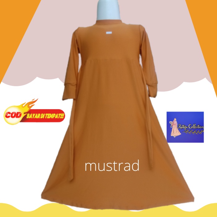 Gamis Jersey Anak 1-2 tahun Baju Muslim Anak Perempuan Gamis Terbaru Polos |By Ratifa collection