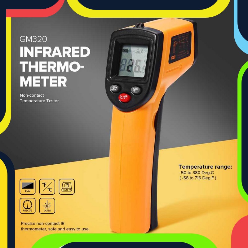 Bayar Ditempat SMARTSENSOR Thermometer Laser Infrared Non Contact - AR862A+