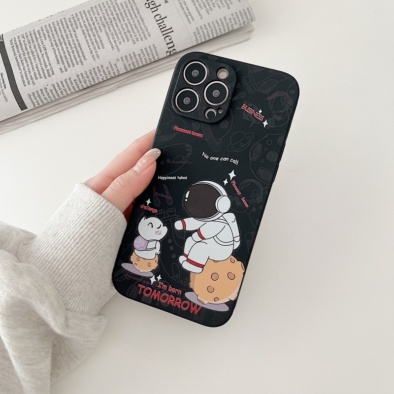 Case Bahan Silikon Cair Desain Anjing Astronot Untuk Iphone 13 11 12 Pro max xr xsmax 7 8 plus