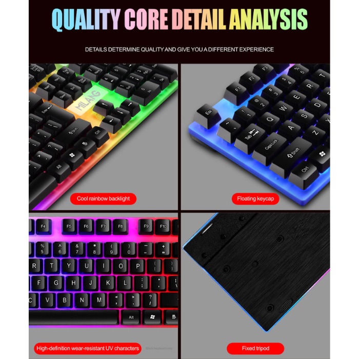 PROMO MiWolf K6 Milang New RGB Gaming Keyboard Wired Murah