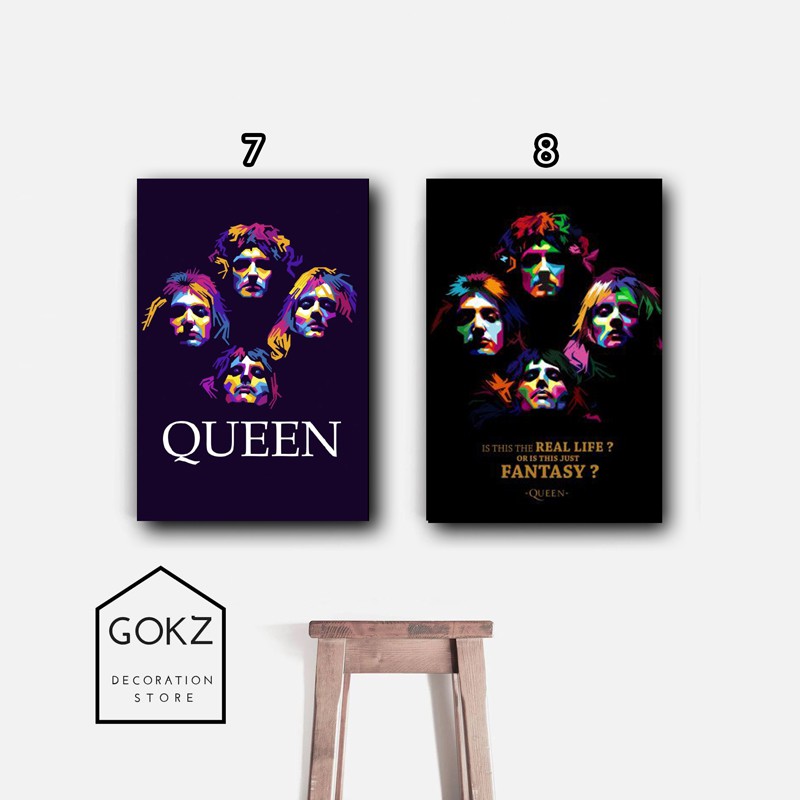POSTER KAYU BAND QUEEN - MUSIC PICTBOX WALLDECOR PAJANGAN HIASAN DEKORASI DINDING STUDIO KAMAR 2