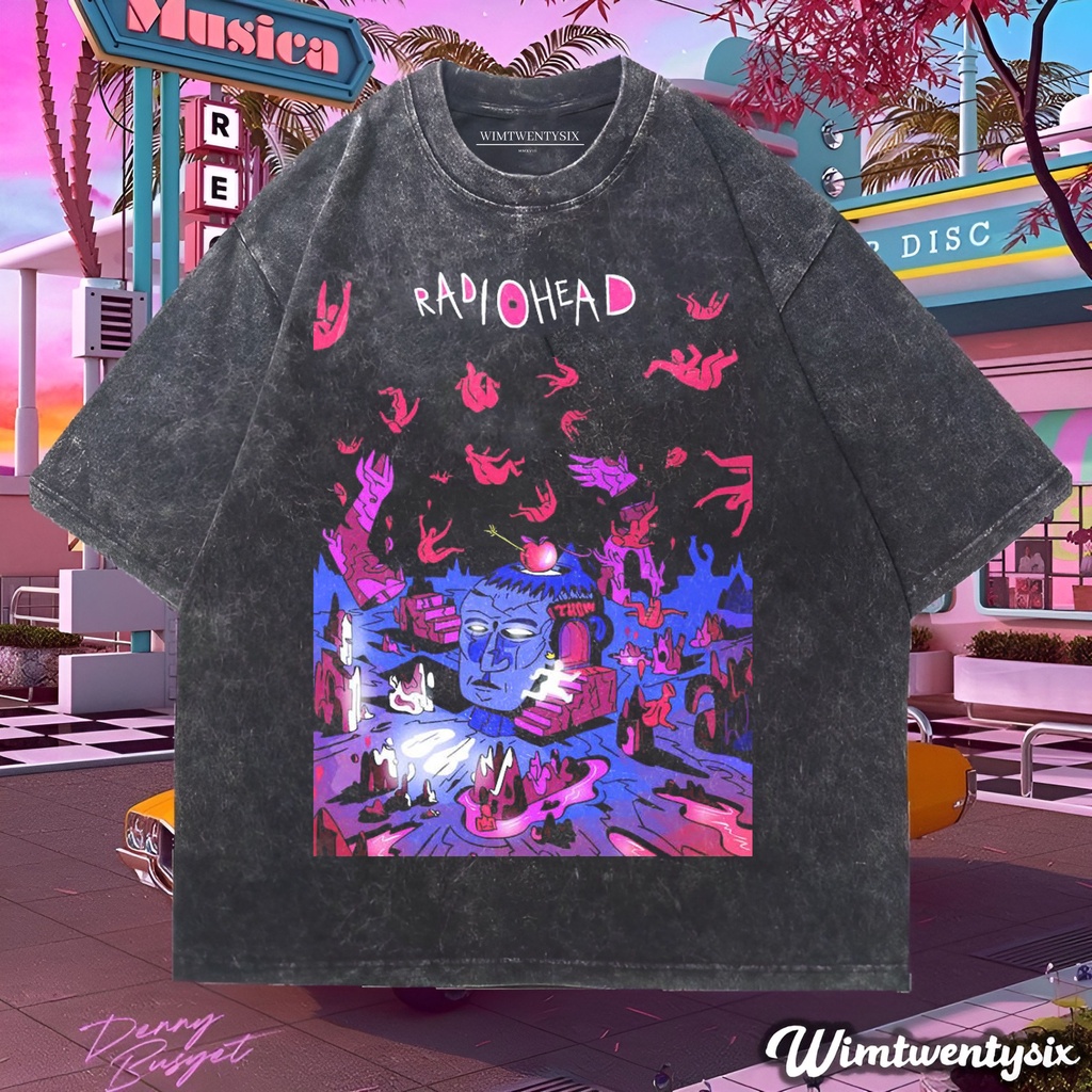 t-shirt oversized | kaos oversize | kaos washing | kaos band radio head paranoid android