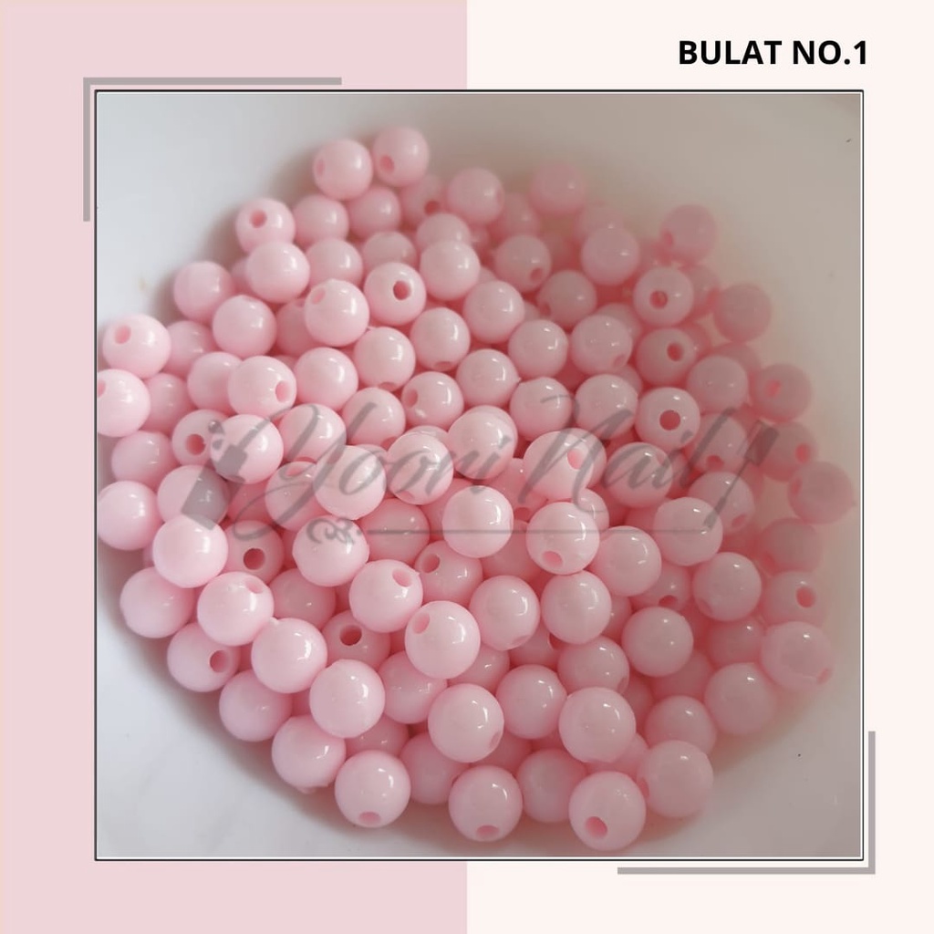 Manik Bulat beads 30gr manik 6mm 8mm 10mm raiboe pastel manik gelang strap masker kalung