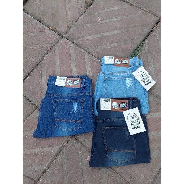 Celana Jean Pendek Pria Rawis Kualitas Distro / Short Denim Sobek Tali Kolor Paling Laris Bayar di tempat