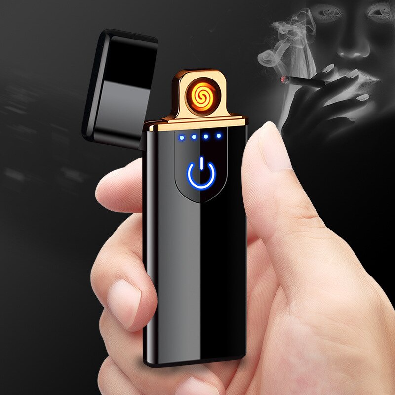 Tukuo - Taffware e-SPARKE Korek usb lighter Elektrik Fingerprint Touch Sensor LED Screen