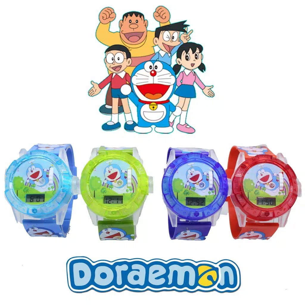 Jam Tangan Anak Laser Musik Melody Karakter Doraemon