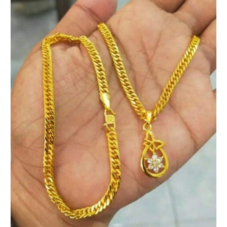 Set kalung dan gelang rantai viral terbuat dari uang koin logam