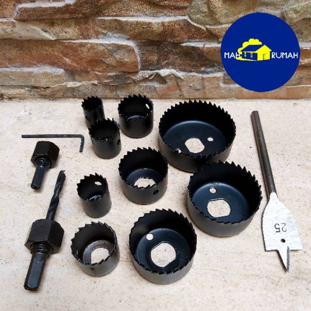 Mata Bor Pelubang Kayu Pipa PVC Hidroponik HOLESAW Hole Saw Kit Set 13 pcs 13pcs - KTP