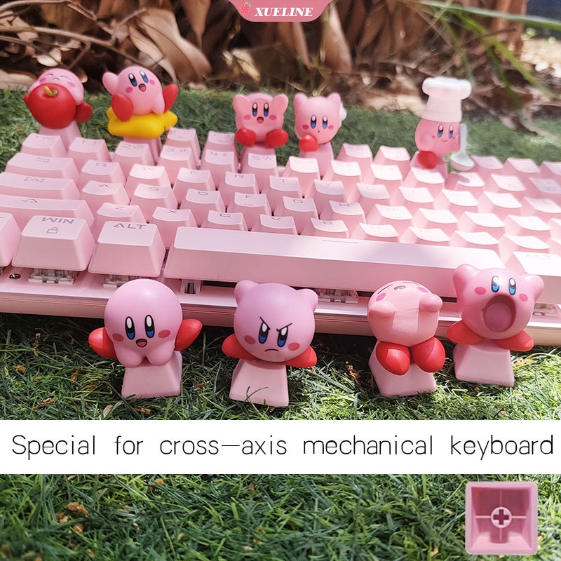 Keycaps Keyboard Mekanikal PBT Axis Cherry MX Custom DIY Untuk Nintendo Kirby