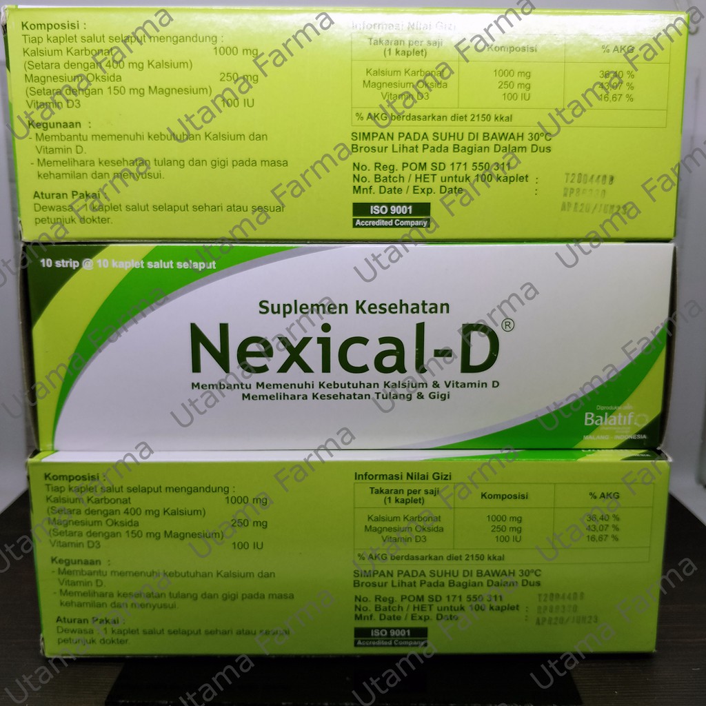 NEXICAL D PER BOX | KALSIUM, MAGNESIUM & VITAMIN D3 | CALCIMAG |
