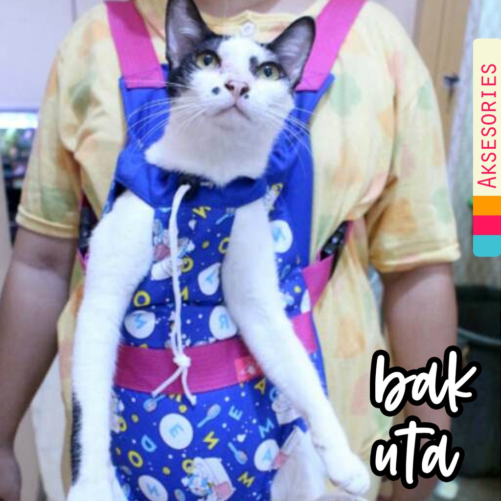 Gendongan kucing dan anjing motif doraemon / baju kucing murah size S M L XL