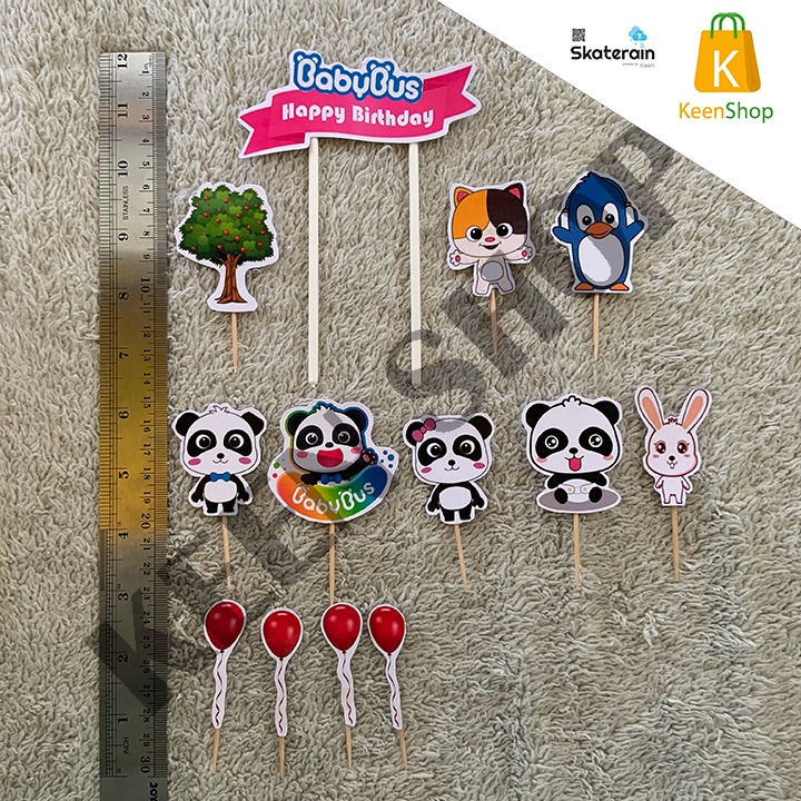 Topper Baby bus kue ulang tahun babybus panda