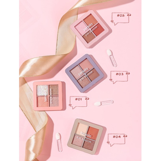 BISA COD - Lameila Eyeshadow 4 Warna (New) Kombinasi Glitter Tahan Lama 5086-5