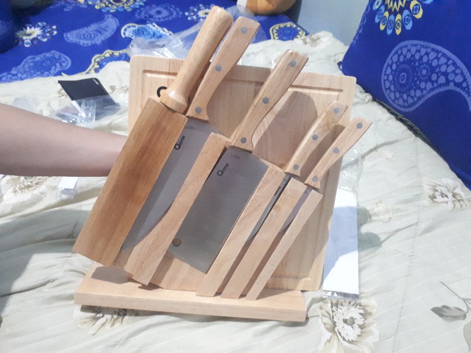 Oxone 7pcs Wooden Knife & Chop Board Set Ox-95