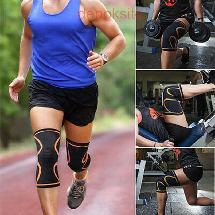 1 Pasang Aolikes 7718 Knee Pad Fitness Running Cycling Knee Support Knee Braces Deker Lutut Aolikes