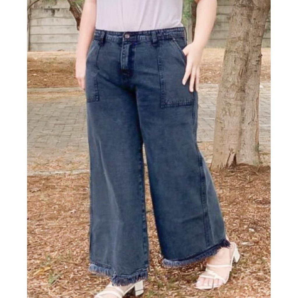 Celana Kulot Jeans Wanita | Celana Jeans Highwaist Wanita | Celana Jeans Wide Leg High Waist Aqila