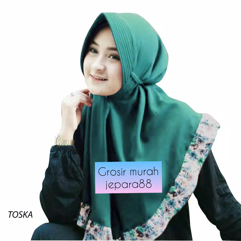 (1KG=10PCS) Khimar Rempel Bunga Tali / Bergo Hijab Jilbab Kerudung Segiempat Instan BEST SELLER