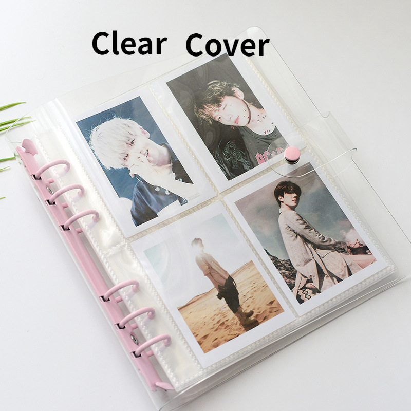 Transparent Binder 3inch 5inch Photo Album with 25 Sleeves Glitter Cover for Photocards Lomo Cards  Card