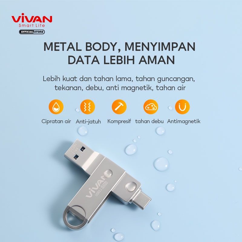 Vivan Flashdisk OTG Interface Type-C &amp; USB 3.1