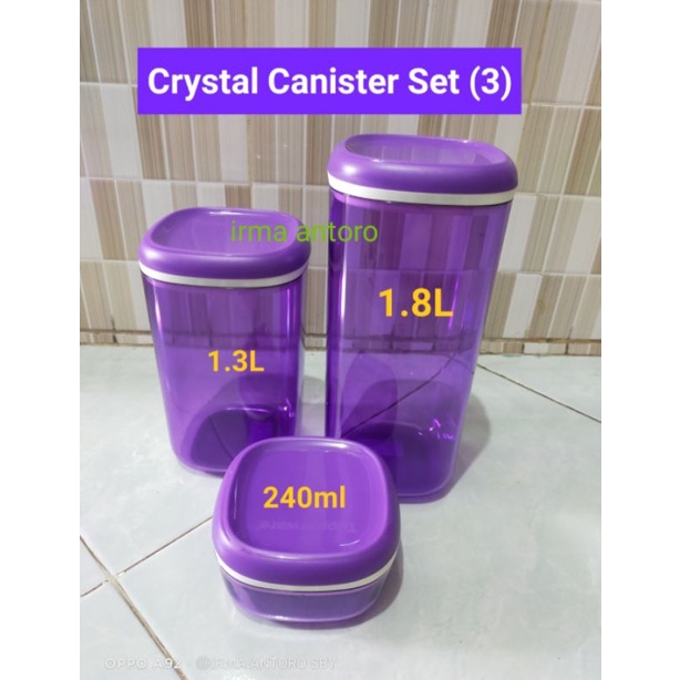 BARU ORIGINAL Tupperware/CRYSTAL CANISTER SET/TOPLES KRISTAL