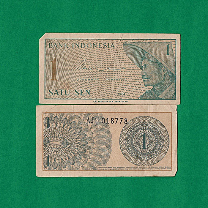 UK253 UANG KUNO UANG ASLI INDONESIA 1 SEN TAHUN 1964 SERI SUKARELAWAN KOLEKSI UANG LAMA MAHAR NIKAH