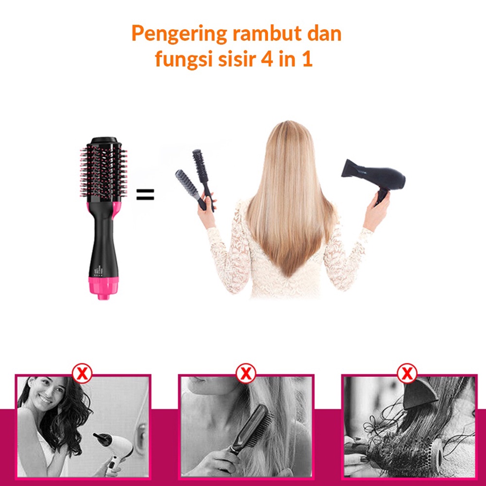 CINSEER 2 in 1 Satu Langkah Sikat Pengering Rambut dan Penata Rambut Penata Rambut Listrik Hot Air Salon Reduce Frizz 1000W