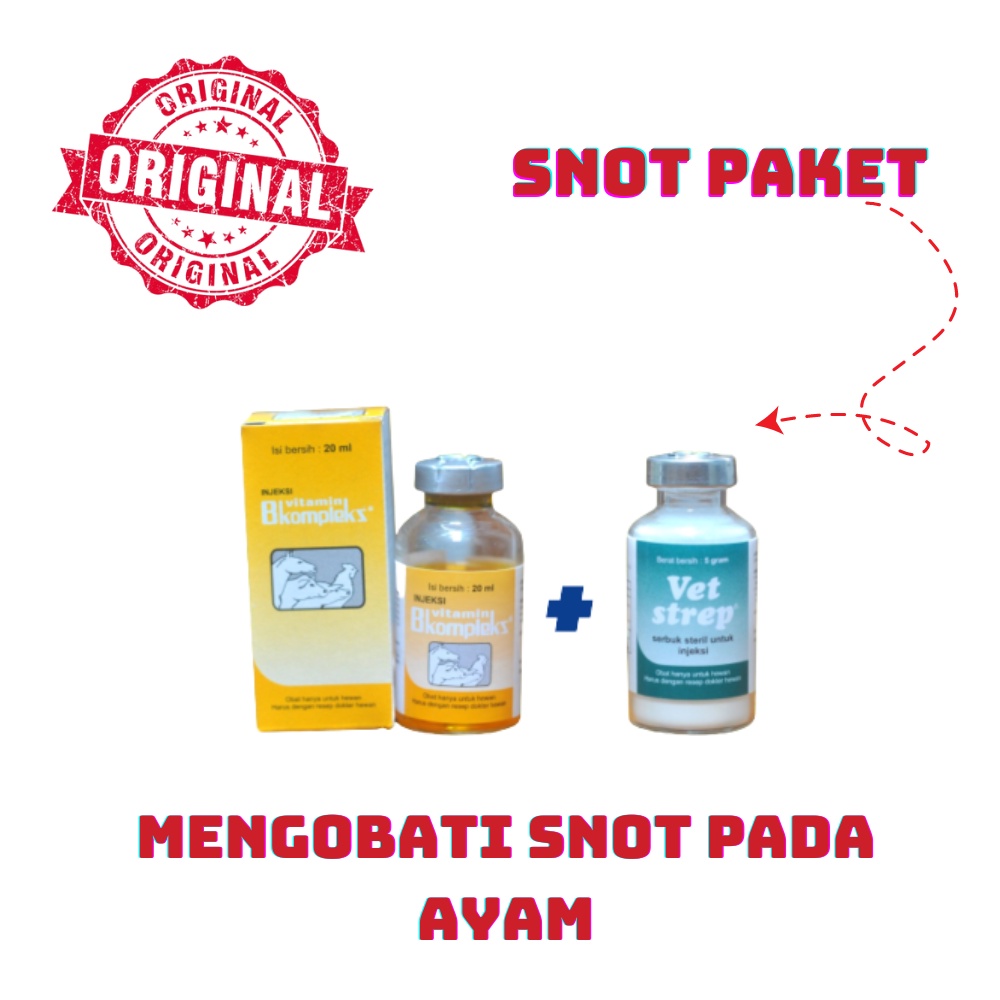 OBAT AYAM NGOROK B KOMPLEKS 20 ML + VET STREP 5 GRAM + SPUIT 1 ML