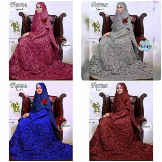 Baju Gamis Wanita/Cewek Brukat Farza Syar'i Brukat Umroh/Brukat Fashion/Brukat Muslim/Gaun Pesta