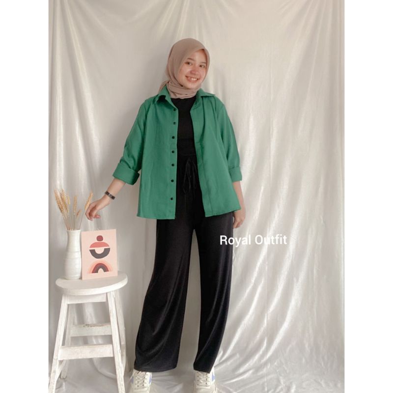 Kemeja Wanita Kimi Import Bahan Moscrepe Import Lembut dan Stretch Termurah Premium By Royaloutfit-4