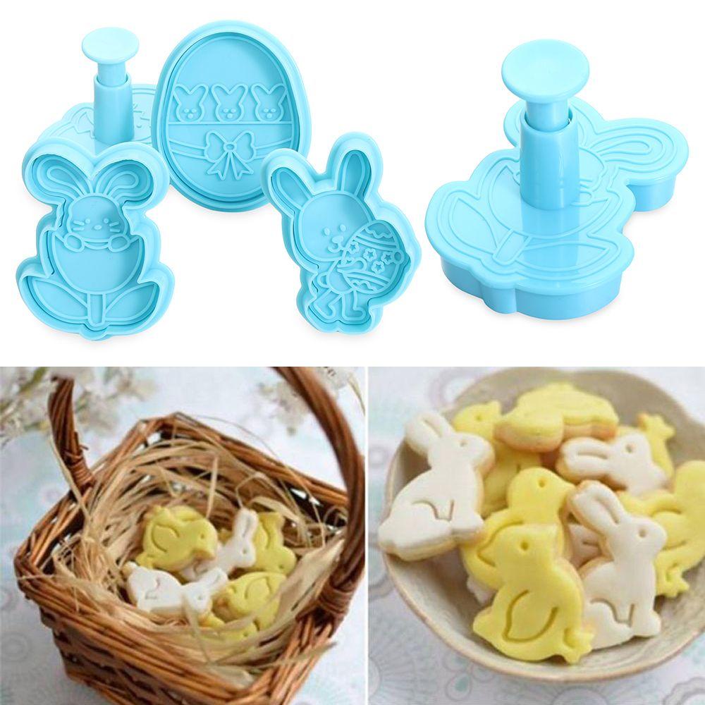 Solighter Easter Egg DIY Plastik Alat Baking &amp; Pastry Butterfly Rabbit Chick Cookies Cutter