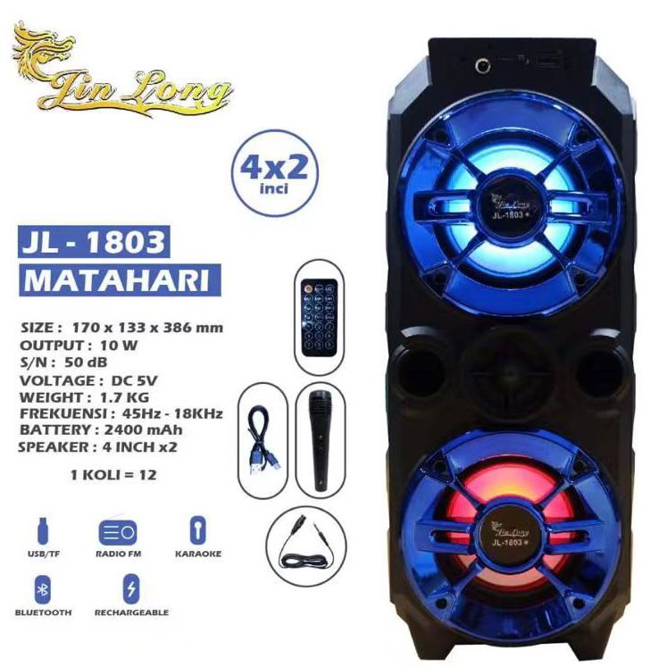Jual Jinlong JL1803 4"x2 Paling Diminati Speaker Bluetooth Karaoke