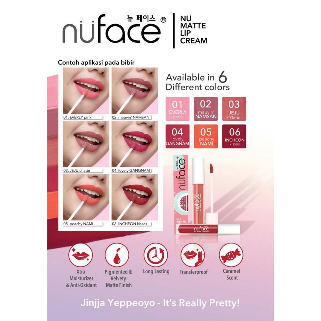 Nuface Nu Matte Lip Cream | Sensasi Caramel, Warna Intense, Tahan Lama/ Lipstick Cair