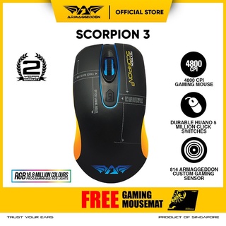 Mouse Gaming Armaggeddon Scorpion 3 [4800/12800 CPI] With Huano Switch | Free Mousepad [Garansi 2 Tahun]