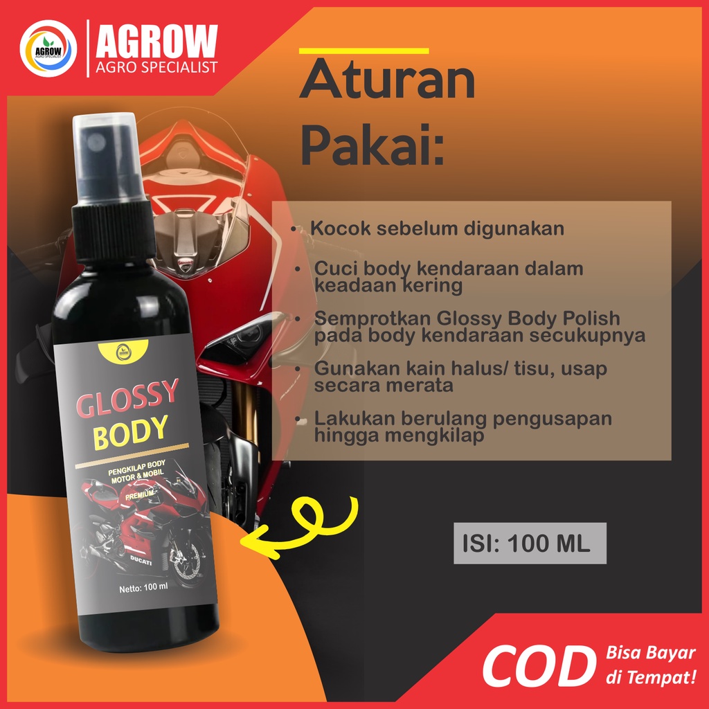 Glossy Body Polish Pengkilap Body Motor Mobil Semi Coating Nano Ceramic Wax Spray Sealant Guard Pelindung Cat Pengkilat 100ml