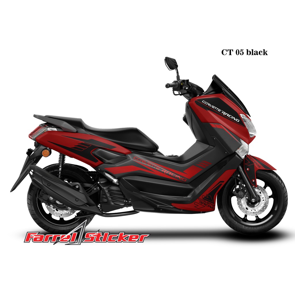 stiker nmax merah sticker stripping black ct 05