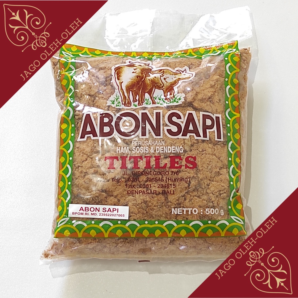 Abon TITILES 500gr - Ayam - Babi - Sapi &amp; Ikan- Abon Bali