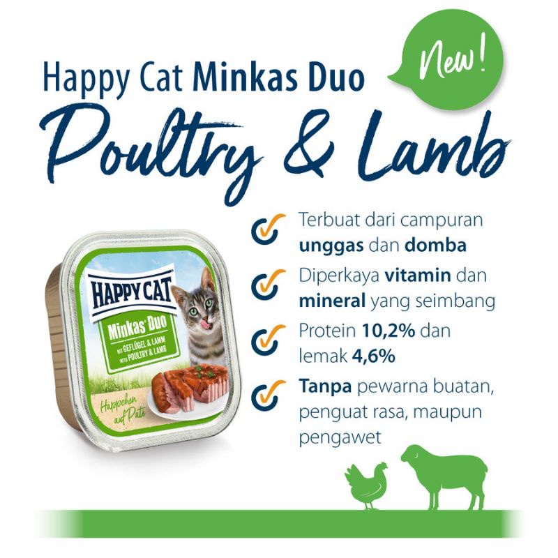 Happy Cat Minkas Duo POULTRY &amp; LAMB 100GR wet food